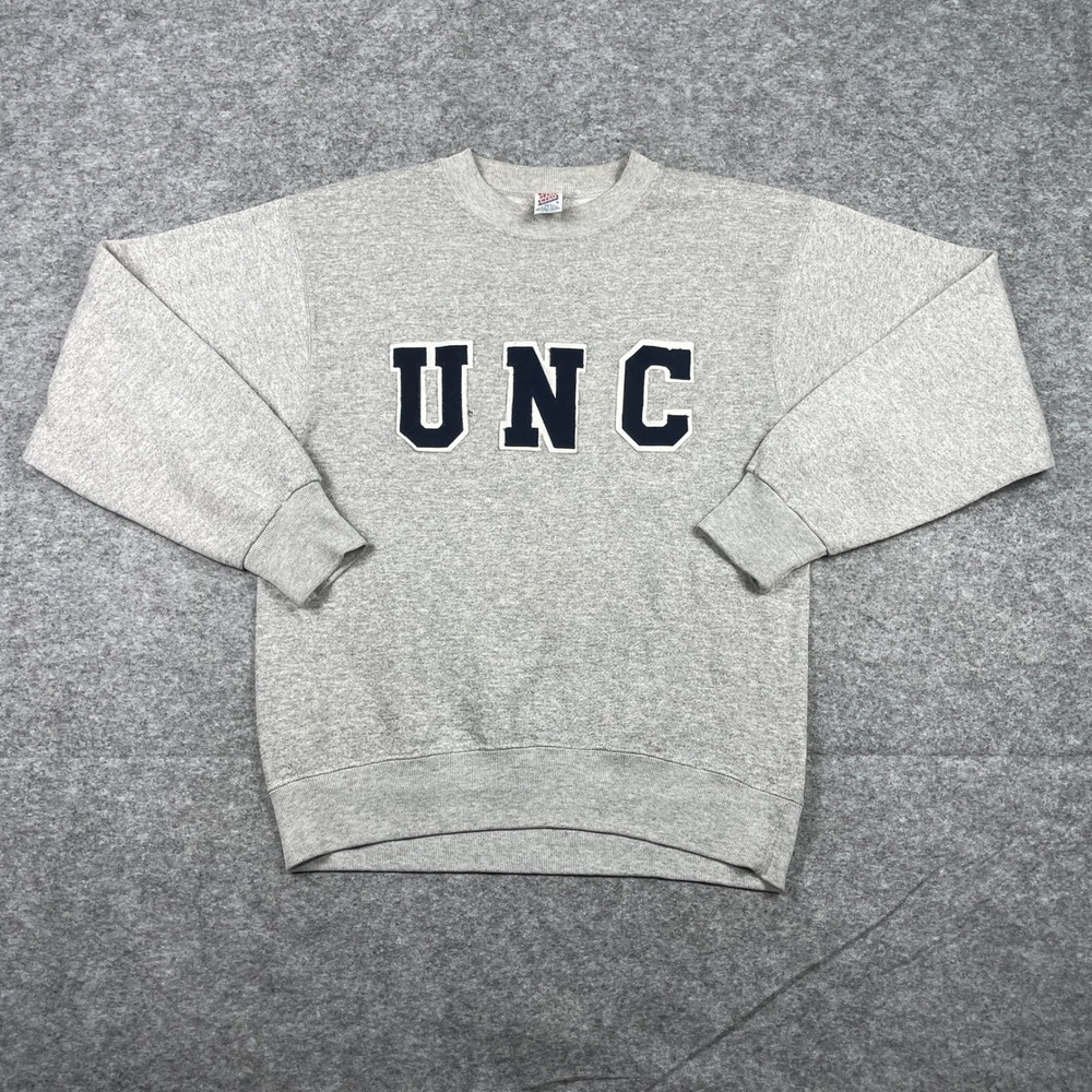 Vintage UNC Sweatshirt Mens L Gray Soffe North Carolina Tar Heels Made In USA